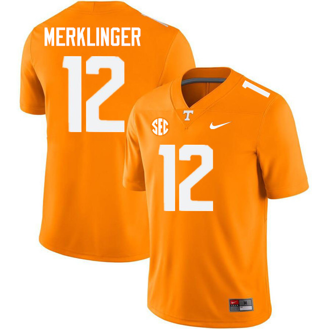 Jake Merklinger Tennessee Jersey,Tennessee Volunteers #12 Jake Merklinger College Jersey-Orange